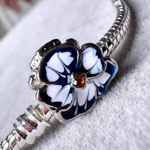 Blue Hibiscus Flower fits PANDORA